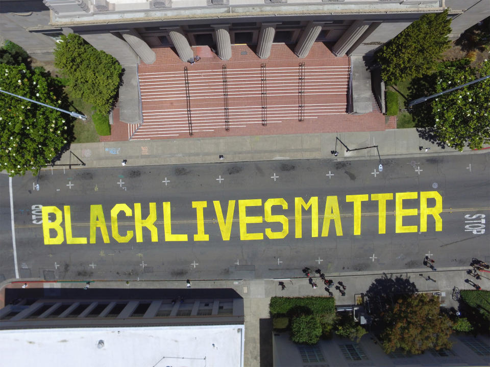 Image: Aerial view of BLM mural (Martizians for Black Lives)