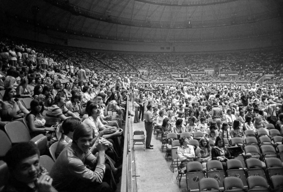 Tickets to Paul McCartney and Wings tour-opening show at Tarrant County Convention Center on May 3, 1976 were sold out months in advance. The “Wings Over America” tour was the first time McCartney had played North America since The Beatles last tour in the summer of 1966.