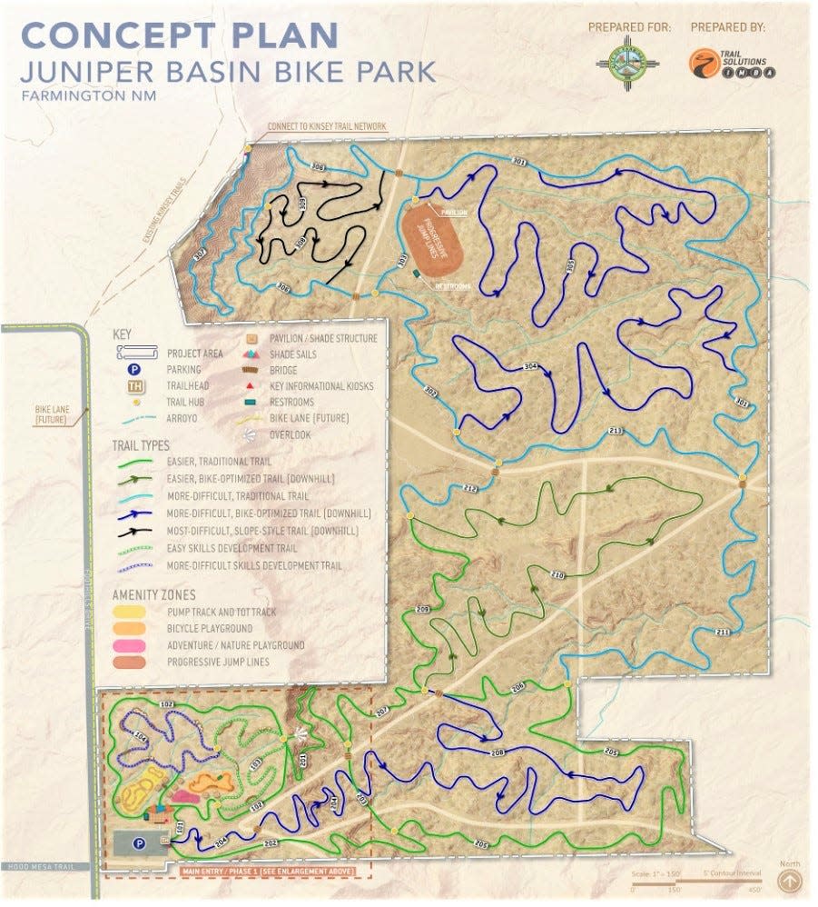 A concept plan for the Juniper Basin Recreation Area, which has received a grant from the New Mexico Economic Development Department.