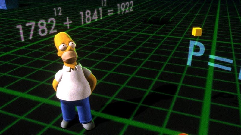 A screenshot from The Simpsons shows a 3D CG Homer. 