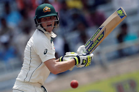 Cricket - India v Australia - Third Test cricket match - Jharkhand State Cricket Association Stadium, Ranchi, India - 17/03/17 - Australia's Steven Smith plays a shot. REUTERS/Adnan Abidi