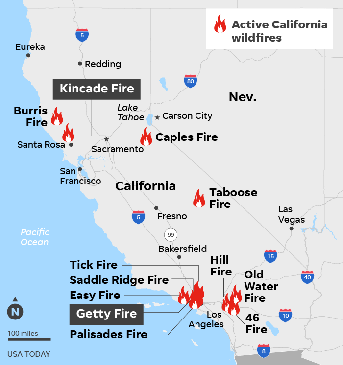 SOURCE CAL FIRE, Oct. 31; ESRI