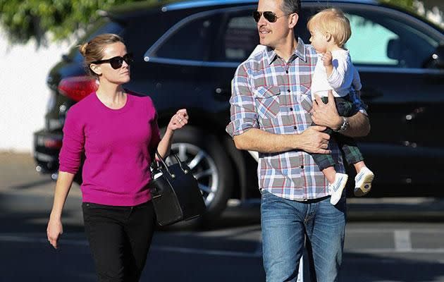 Reese and Jim with their son. Source: Getty