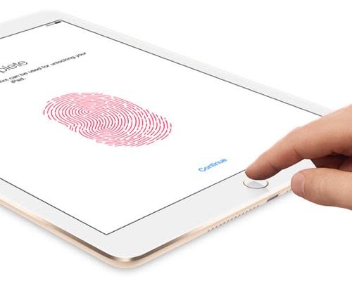 Touch ID setup on the iPad