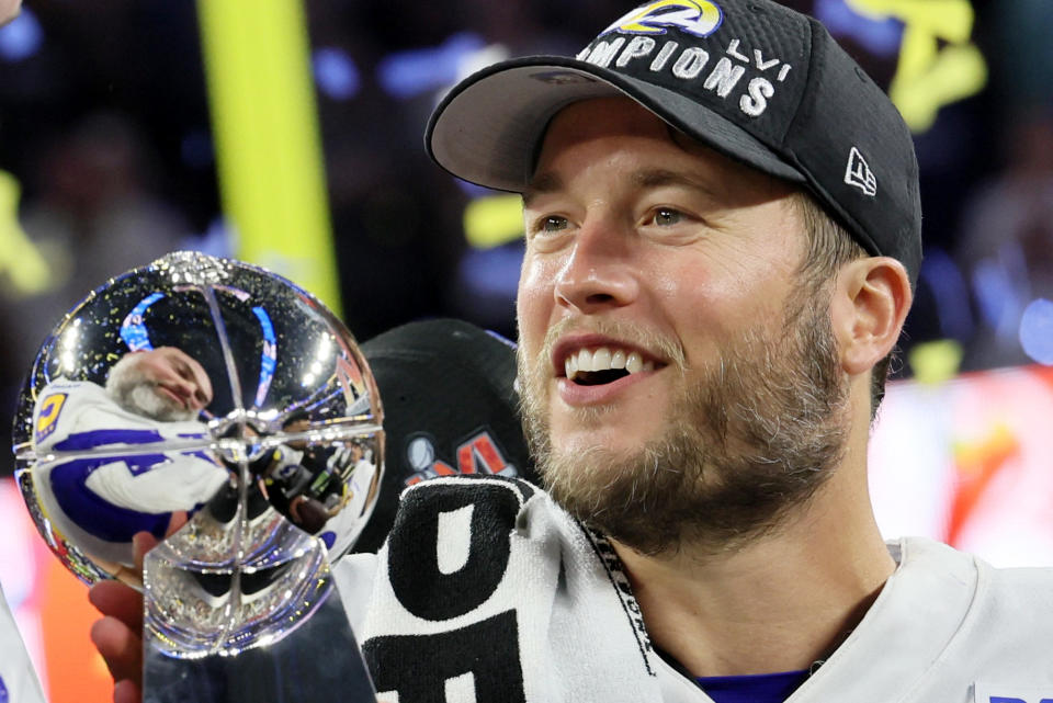 Matthew Stafford led the Rams on a Super Bowl-winning drive, paying off the potential of a dozen seasons in Detroit replete with frustration and coming up short. (REUTERS/Mike Segar)