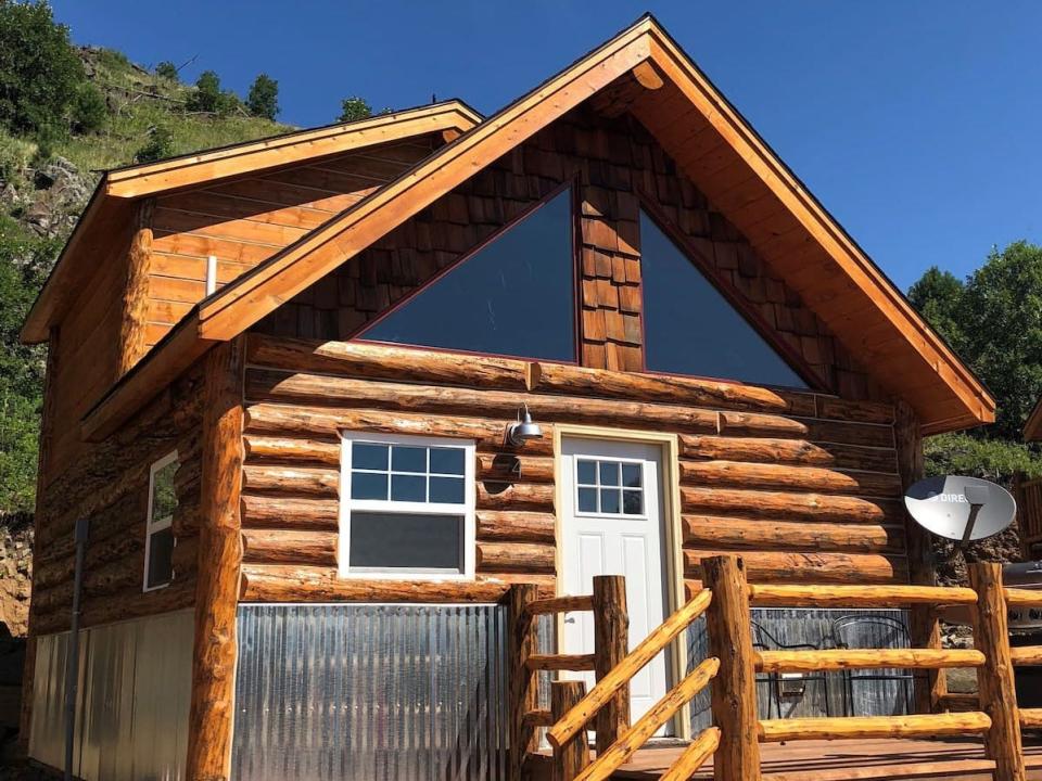 an Airbnb listing called Big Mountain Cabins - Cabin #4 - Sleeps 2 to 6 in Rapid City, South Dakota