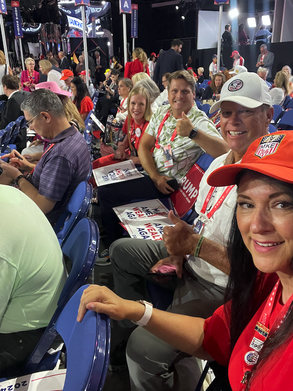  Utah Republican delegate Kim Coleman takes a selfie at the Republican National Convention in Milwaukee, Wisconsin on July 15, 2024. (Courtesy of Kim Coleman)