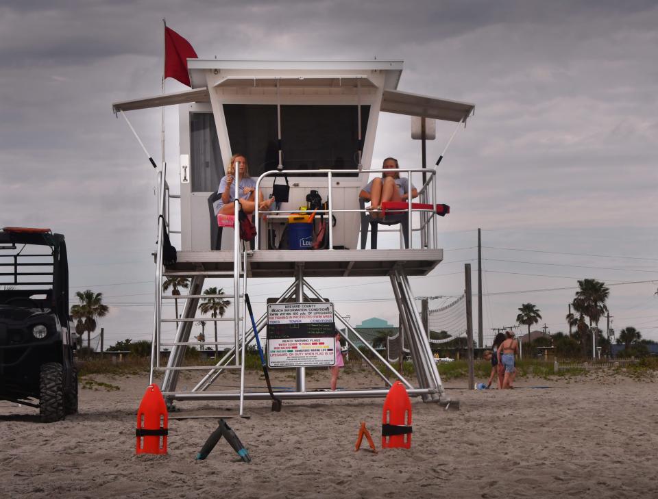 Lifeguards work in the Cocoa Beach Pier area, where there is one year-round lifeguard tower and one seasonal tower.