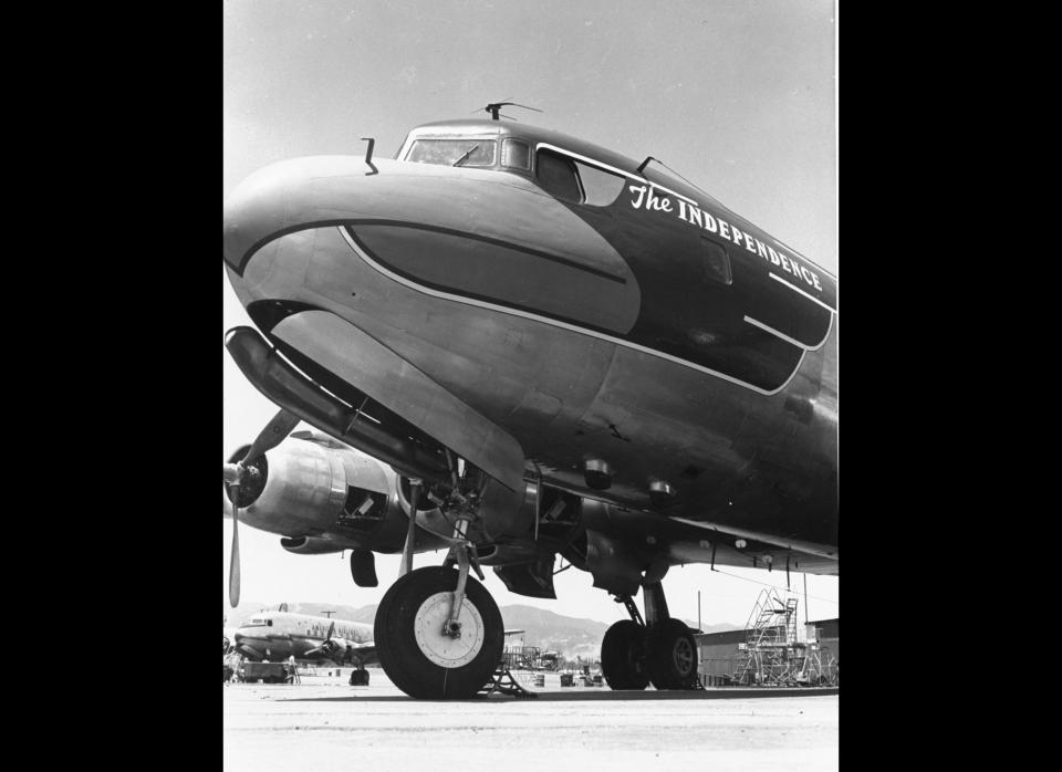 President Truman's DC-6 transport plane, built by Douglas Aircraft Co., featured a stylized American eagle, seen here in an AP photo from June 26, 1947.