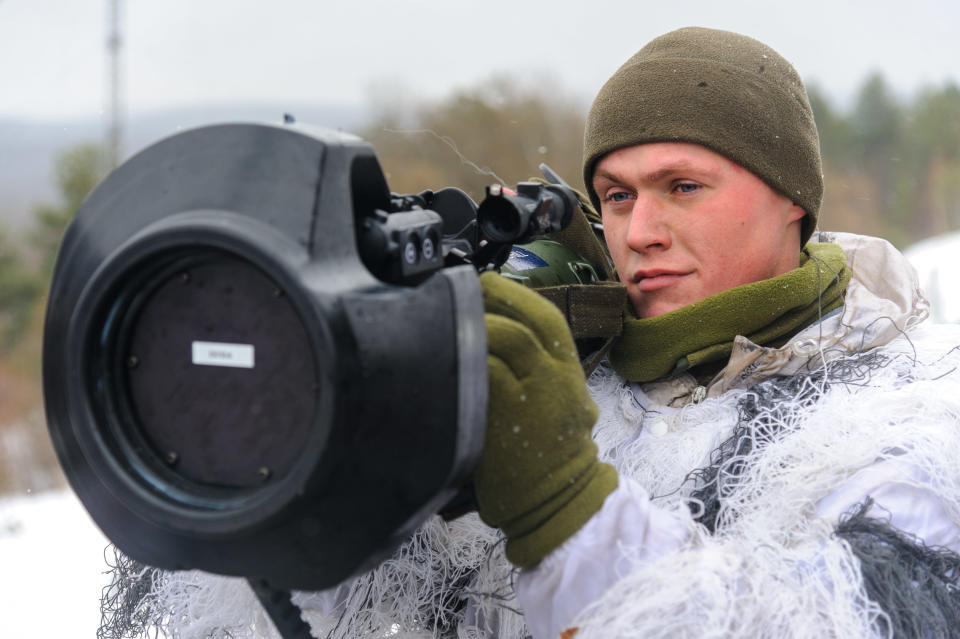 A Ukrainian soldier 