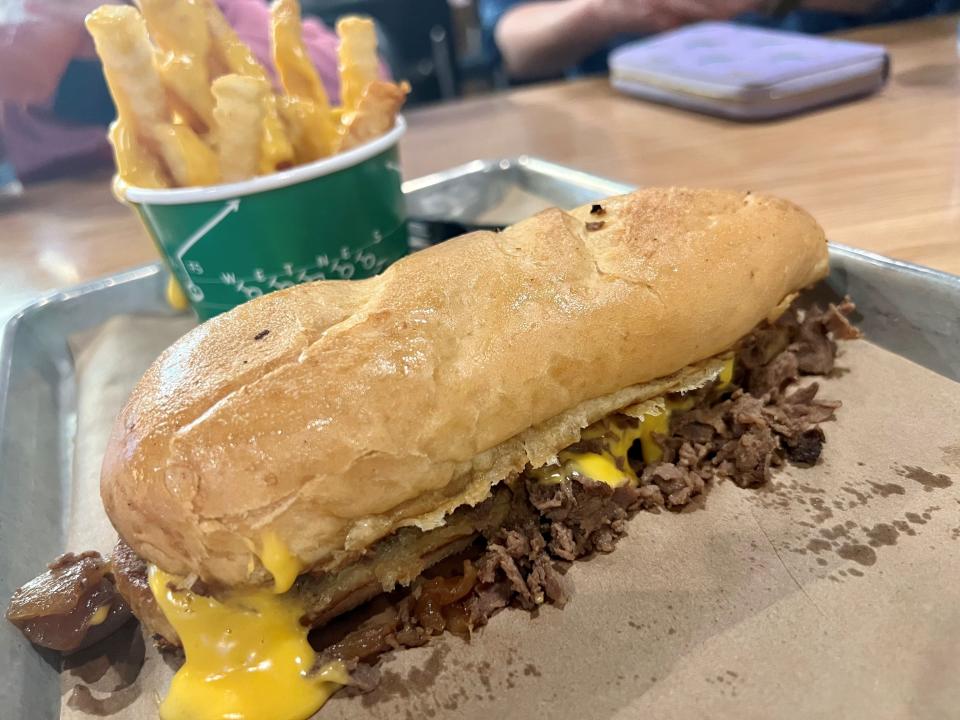 Cheesesteak and cheese fries from The Philly Special at Assembly Food Hall in downtown Nashville on May 2, 2023