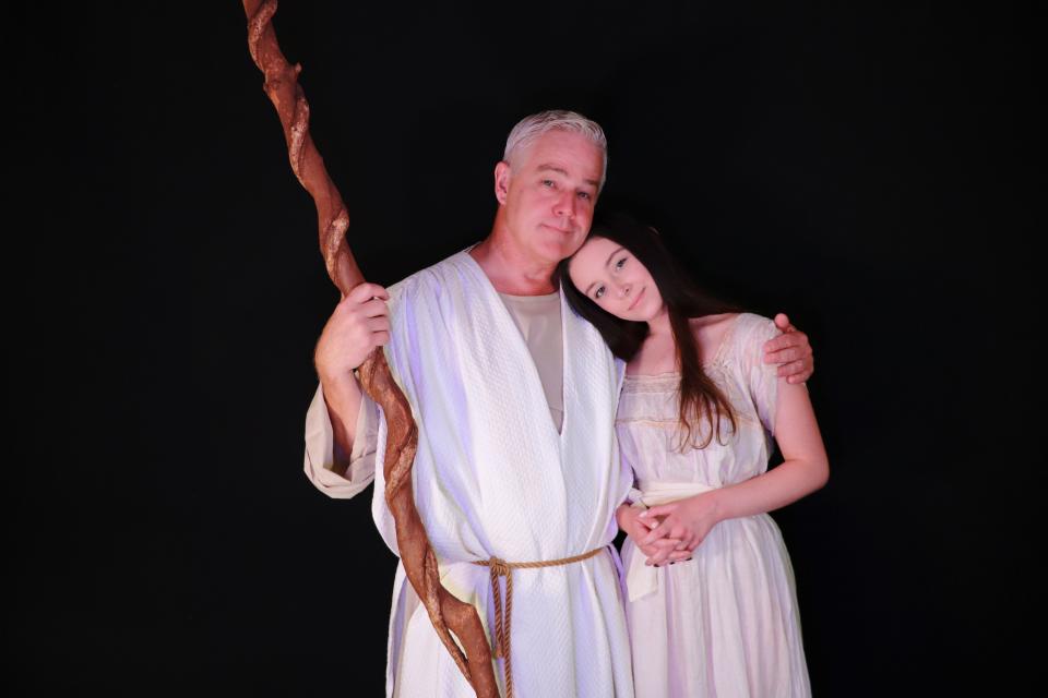 Prospero (John McKerrow) and his daughter Miranda (Isabel Isenhower) in Lab Theater's "The Tempest."