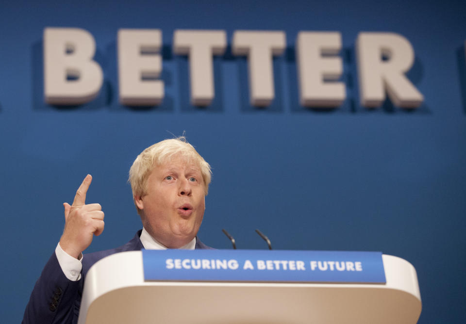 The Mayor of London Boris Johnson during the Conservative Party Conference 2014, at The ICC Birmingham.