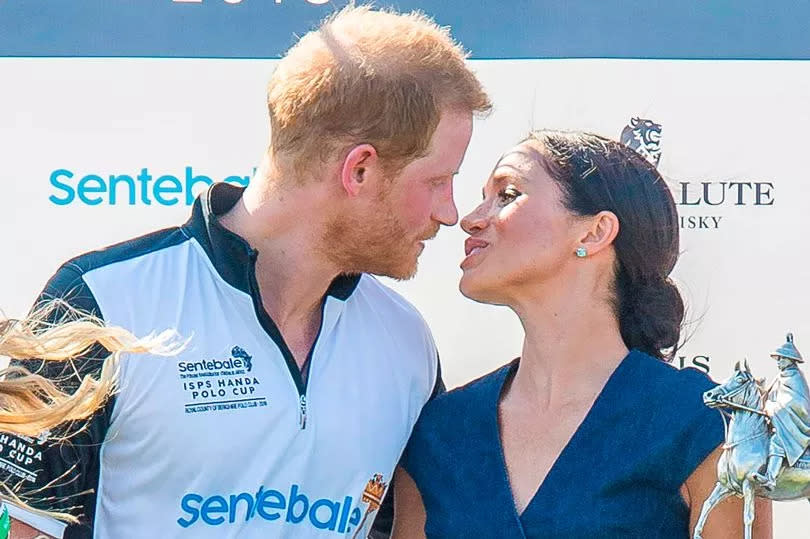 Harry and Meghan after his polo victory