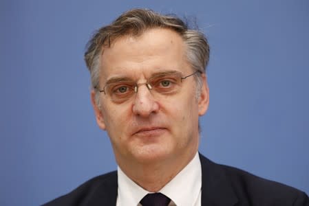 Torsten Schmidt of RWI Leibniz Institute of Economy Essen attends a news conference in Berlin