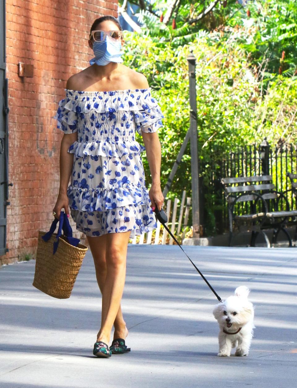 <p>Olivia Palermo continues her stylish summer streak during a walk with her dog in Brooklyn, New York, on Thursday.</p>