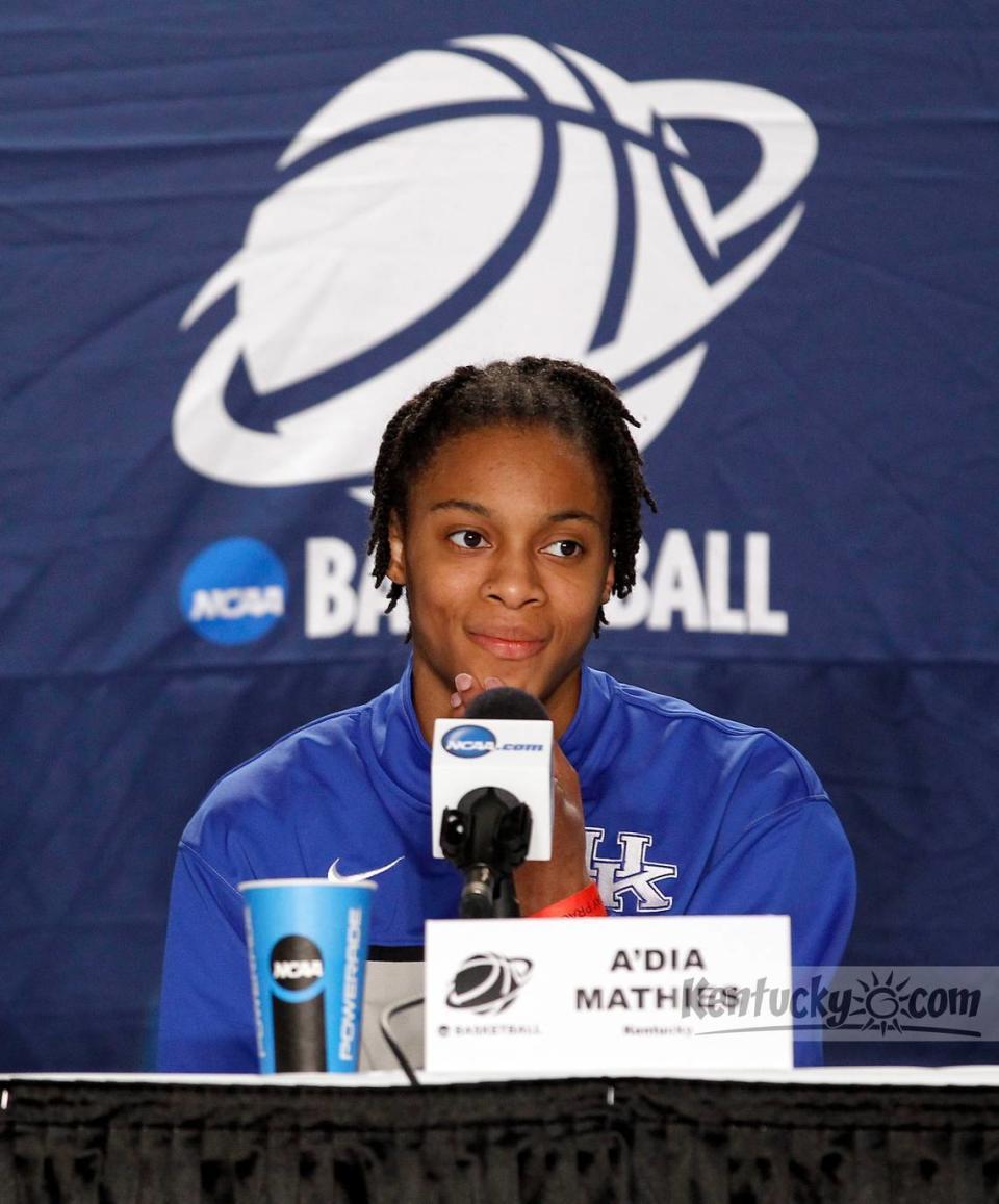 With A’dia Mathies on the Kentucky roster (2009-13), the Wildcats went 10-4 in NCAA Tournament games and reached three Elite Eights. Since Mathies graduated, UK is 8-6 in the NCAA tourney and has not made it back to the round of eight. “One of the most incredible things that ever happened for Kentucky women’s basketball was A’dia Mathies coming to Kentucky,” ex-UK coach Matthew Mitchell says.