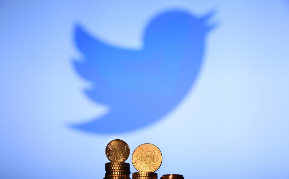 A photo ilustration shows the logo of Twitter Social Network and Euro coins in Stuttgart, Germany on January 11, 2020 (Photo by Agron Beqiri/NurPhoto via Getty Images)