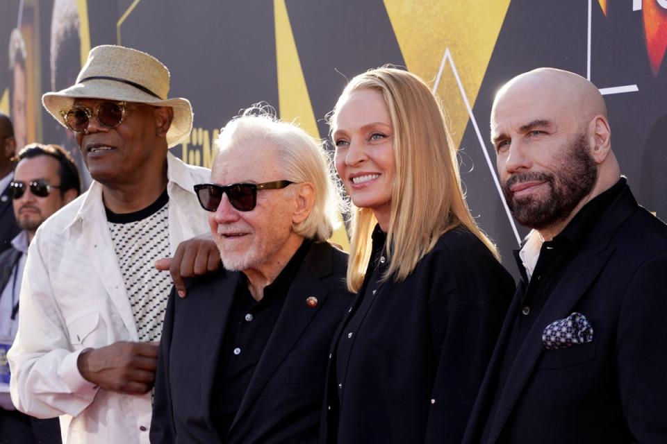 Samuel L Jackson, Harvey Keitel, Uma Thurman and John Travolta at the 30th Anniversary of ‘Pulp Fiction’ event (Getty Images for TCM)