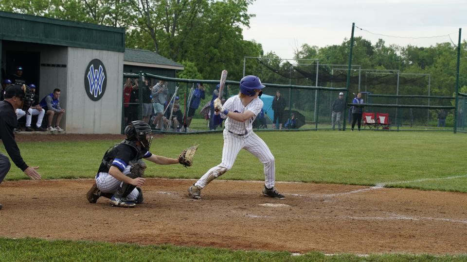 Simon Kenton's Evan Sheridan leads the team in runs and stolen bases, but made the winning play in the sixth inning of the 32nd District championship game when he laid down a bunt to score the go ahead run. The Pioneers defeated Walton-Verona 10-7.
