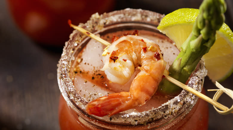 Bloody mary with shrimp