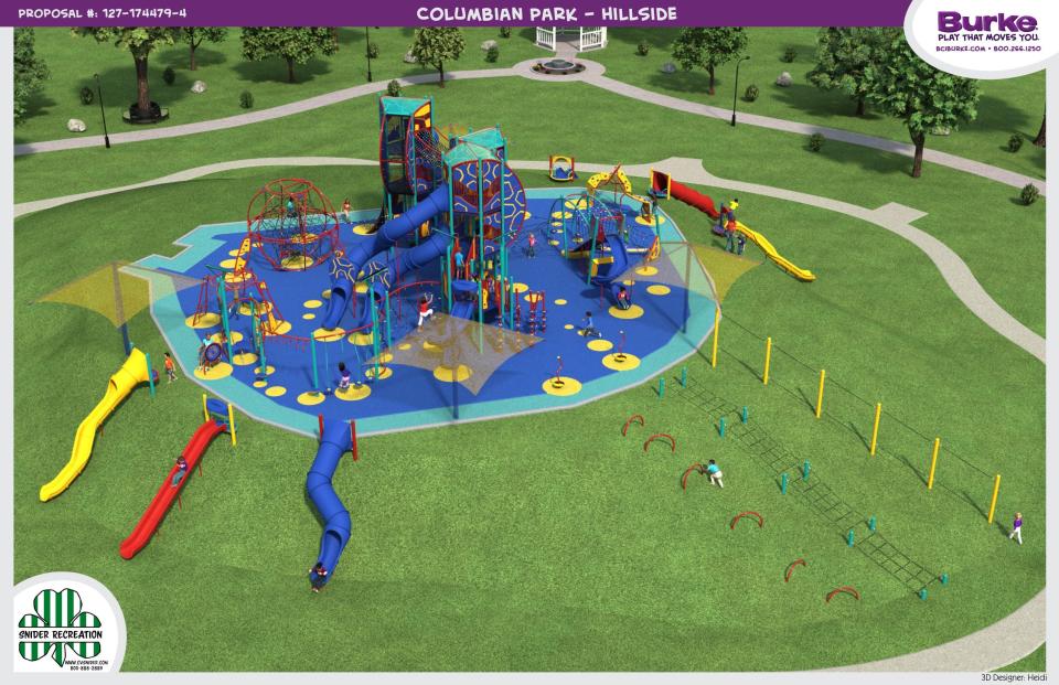 Rendering of the new playground at Columbian Park in Lafayette.