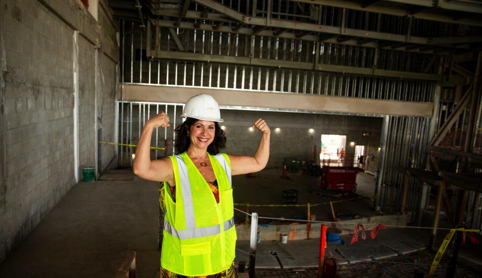 Kristen Coury, the founder and CEO of the Gulfshore Playhouse in Naples stands for a portrait in the new building. Photographed on Friday, July 21, 2023.