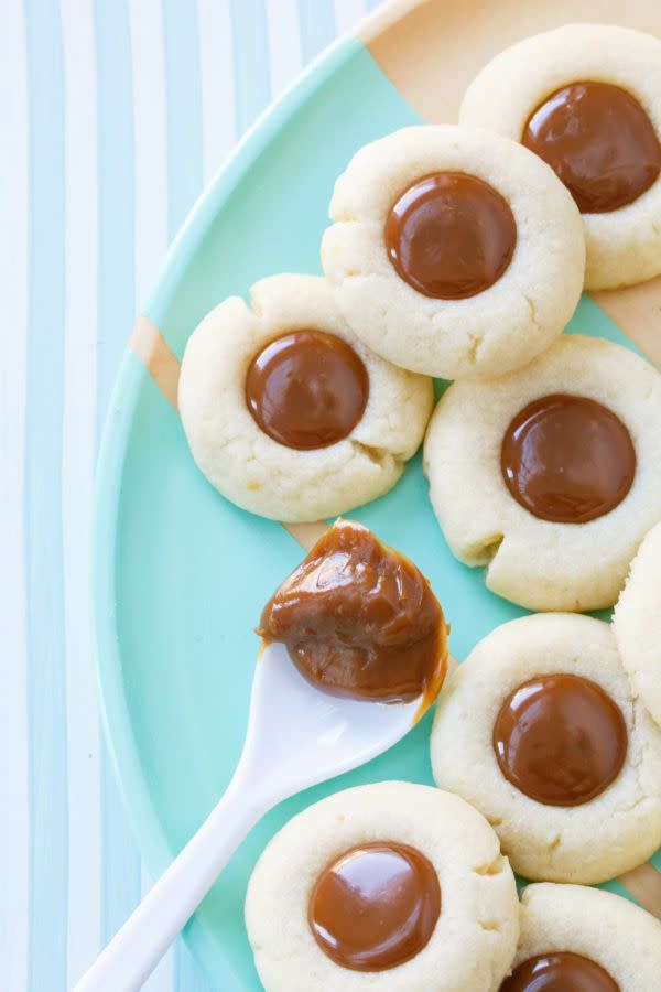 Dulce De Leche Shortbread Thumbprint Cookies