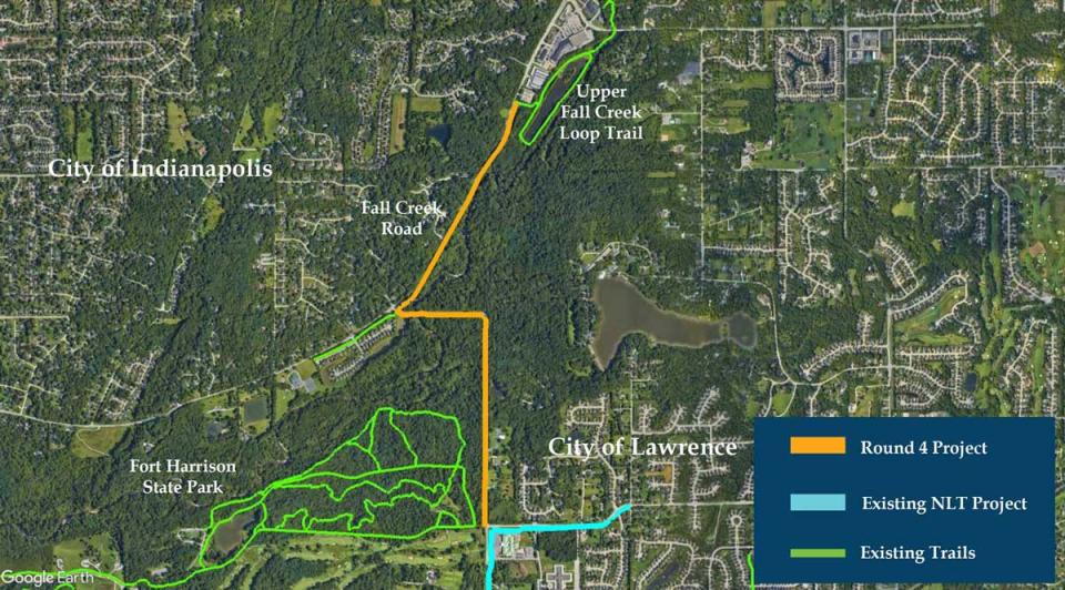 The Cities of Lawrence and Indianapolis partnered with Indy's Urban Wilderness and Central Indiana Community Foundation of Indianapolis to put together plans to build a Fall Creek Greenway trail extension.