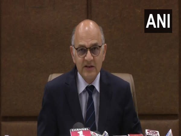 KK Sharma, State Election Commissioner Jammu and Kashmir during a press conference on Saturday. (Photo/ANI)