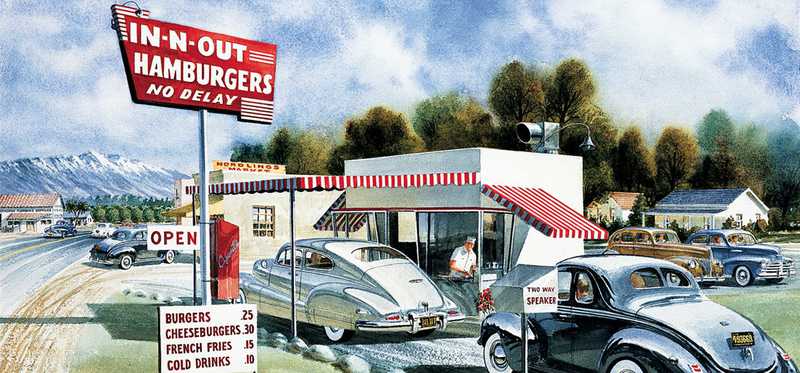 An In-N-Out classic restaurant.