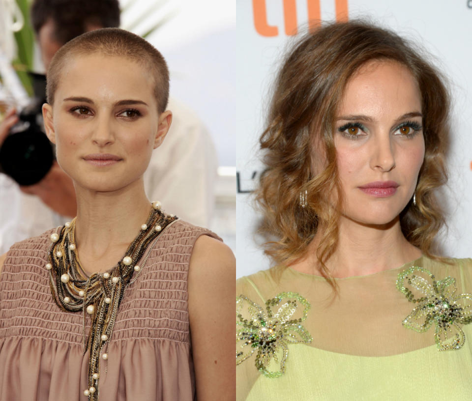 <p>In 2005, Natalie Portman made headlines for shaving her head for her role in ‘V for Vendetta’. <i>[Photo: Getty]</i></p>