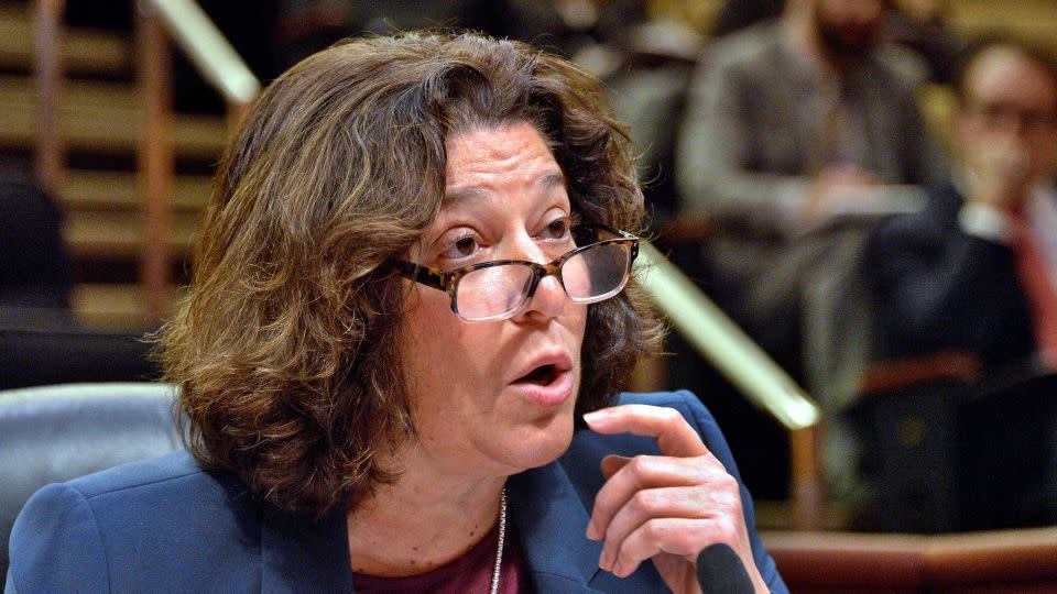 Maria Vullo, the former superintendent of the New York State Department of Financial Services, in November 2018 in Albany, New York. - John Carl D'Annibale/Albany Times Union/Hearst Newspapers/Getty Images/File