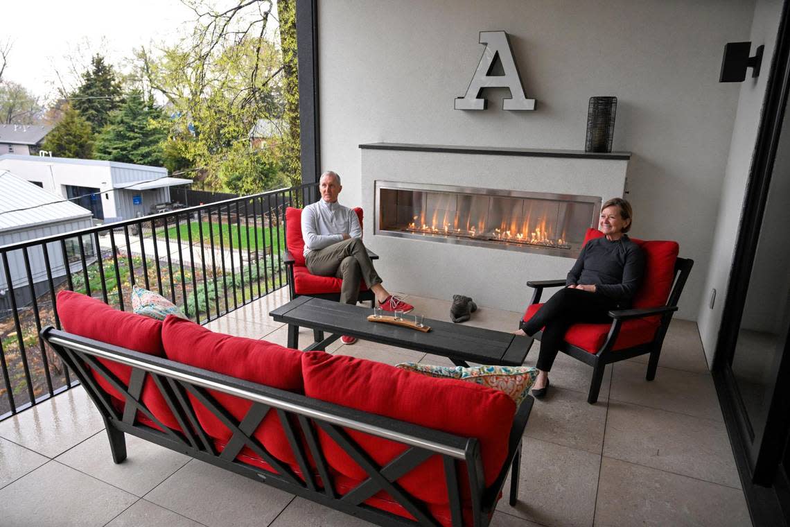 Kim and Jeff Armstrong lived in the Crossroads and owned a home in Fairway before building their contemporary West Side home on an empty lot in 2021. “We didn’t push anybody out,” Jeff Armstrong said.