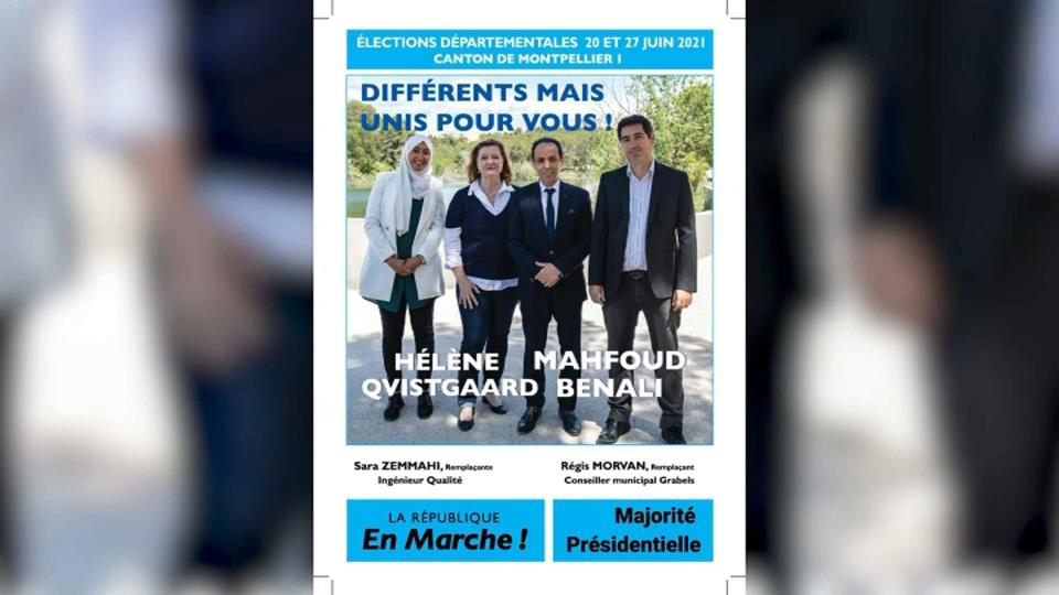 Un tract des candidats LaREM pour les élections départementales dans le canton de Montpellier (Hérault). - BFMTV