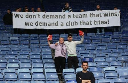 Football - Leicester City v Newcastle United - Barclays Premier League - King Power Stadium - 2/5/15 Newcastle fans protest after the game Action Images via Reuters / Alex Morton