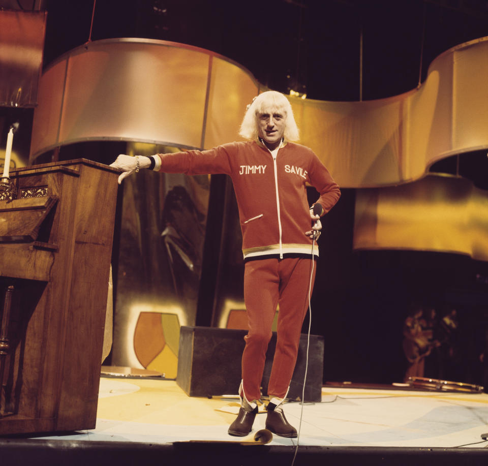 Jimmy Savile presenting the BBC music chart show Top of the Pops