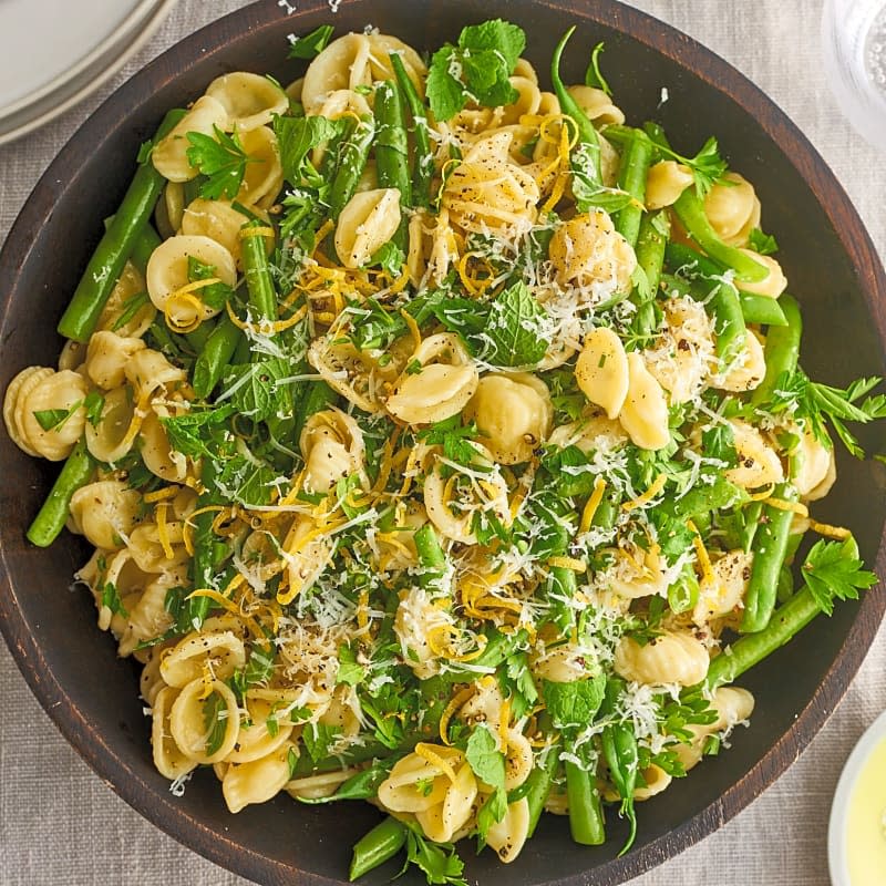 Lemon Herb Pasta Salad with Green Beans