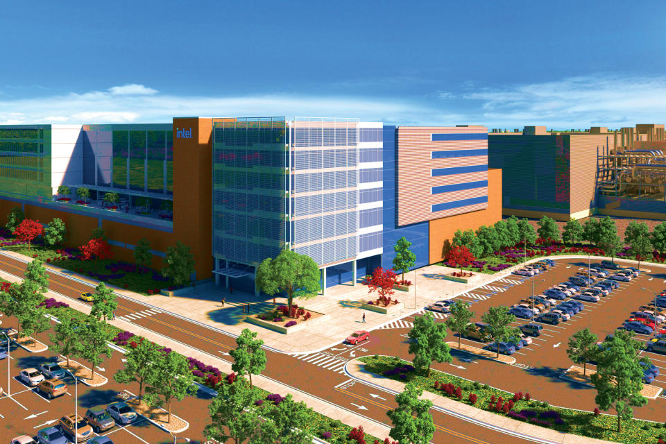 A rendering of Intel's planned factory in New Albany, Ohio.<span class="copyright">Courtesy of Intel</span>