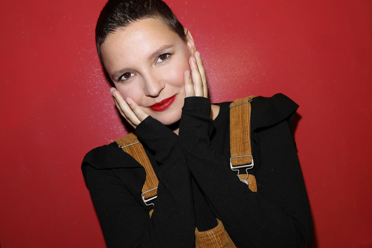 PARIS, FRANCE - OCTOBER 31: Singer Anne Sila poses during a portrait session on October 31 in Paris, France. (Photo by Eric Fougere/Corbis via Getty Images)