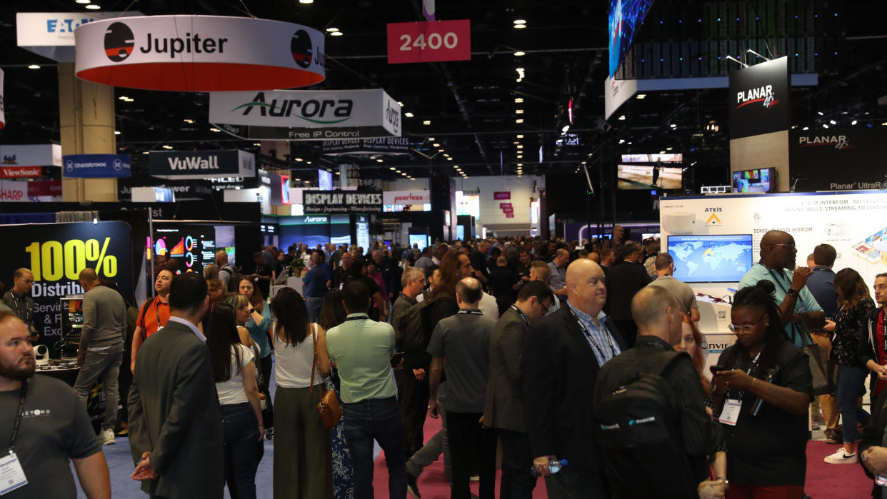  People mob the show floor at InfoComm 2023, . 