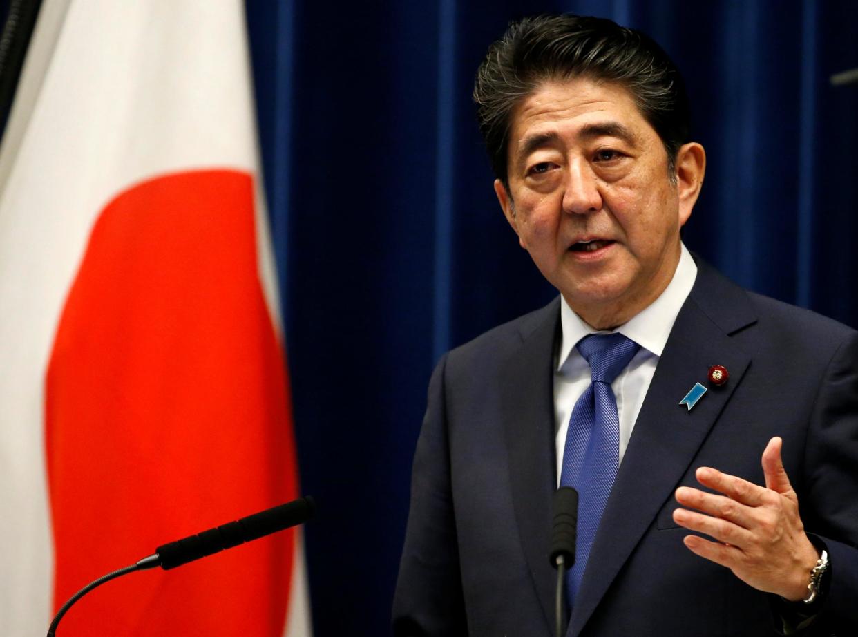 Japan's Prime Minister Shinzo Abe announces a snap election during a news conference at his official residence in Tokyo: Reuters