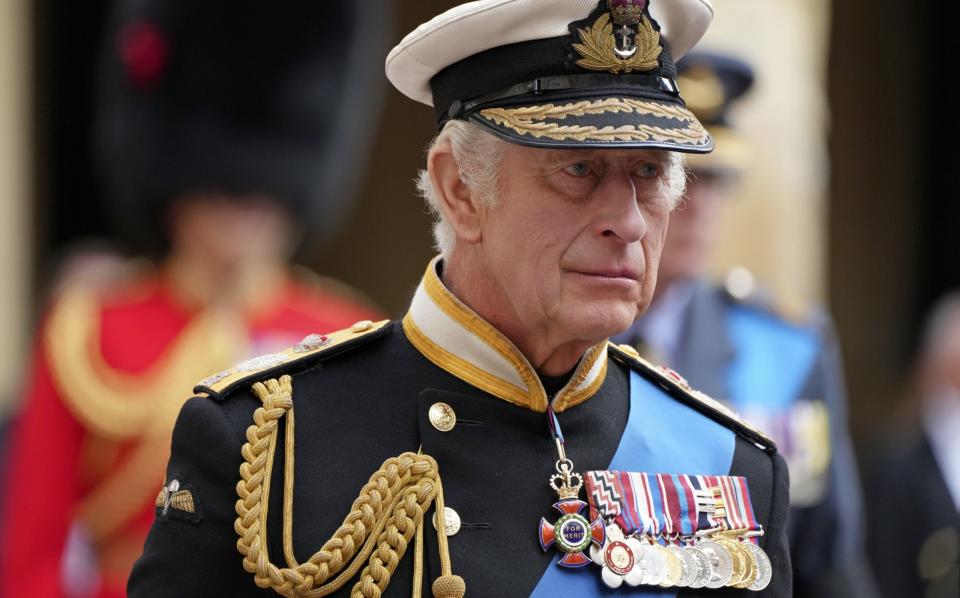 There is much debate about what the King will wear for the ceremony. The monarch is thought to prefer his Admiral of the Fleet uniform - Jon Super/WPA Pool/Getty Images
