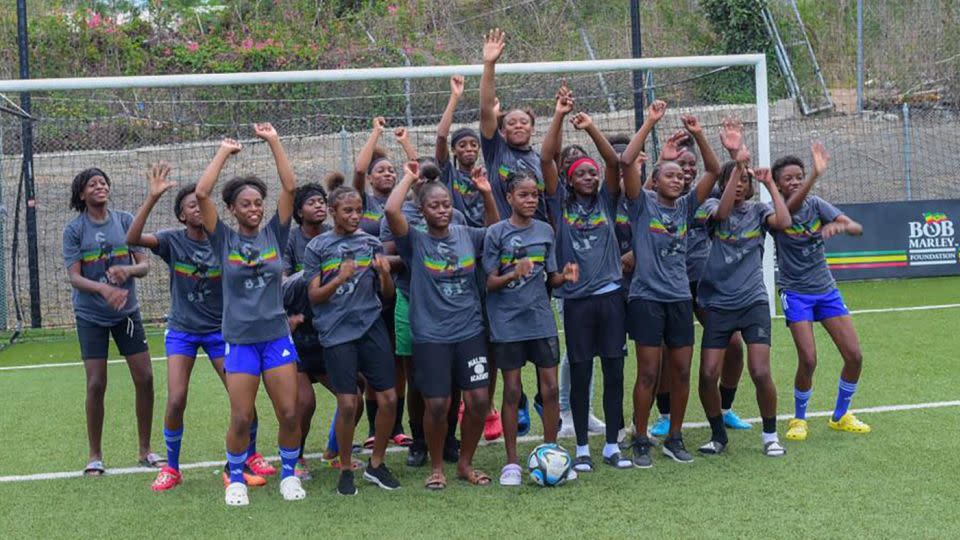 The inaugural Football is Freedom clinic was hosted in Kingston, Jamaica, on February 6, 2022 – what would have been Bob Marley's 77th birthday. - Courtesy Bob Marley Foundation