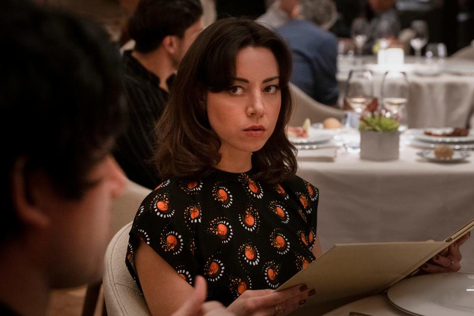 Aubrey Plaza on season two, episode one of "The White Lotus."