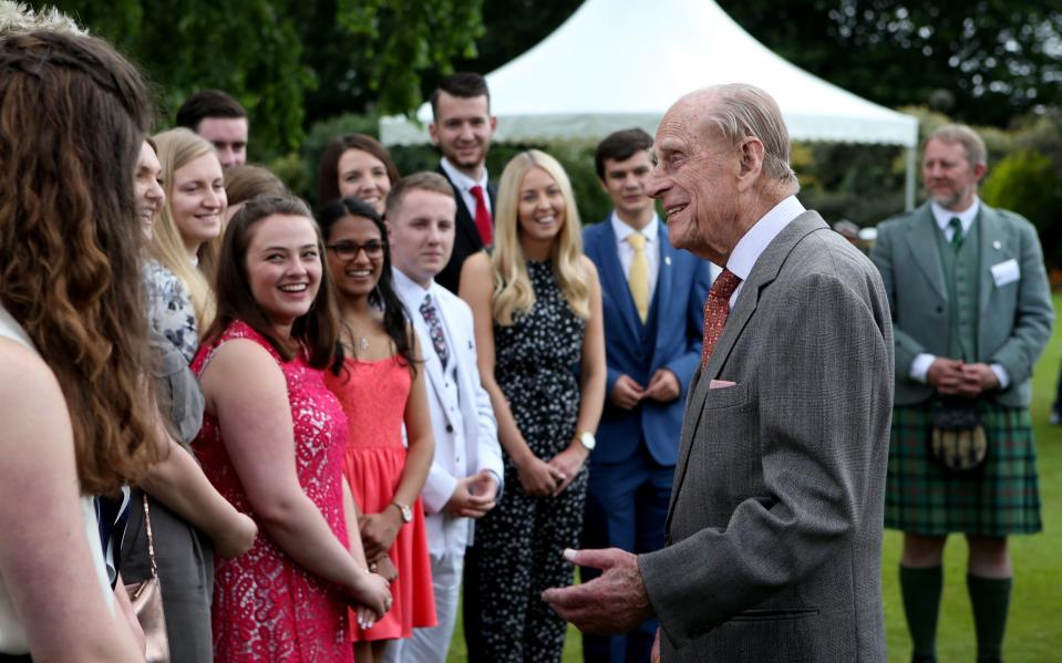 The Duke of Edinburgh attends the presentation reception for The Duke of Edinburgh's Gold Award holders in Edinburgh in July 2017 - Jane Barlow/PA