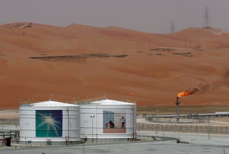 FILE PHOTO: Production facility is seen at Saudi Aramco's Shaybah oilfield in the Empty Quarter