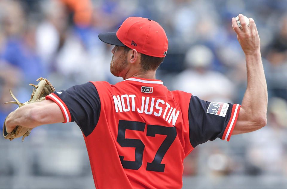 Cleveland Indians starting pitcher Shane Bieber can't escape the Justin Bieber references. (Getty Images)