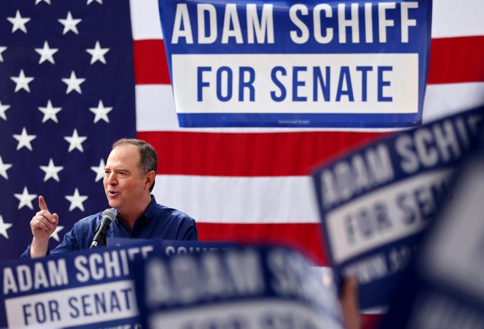 Adam Schiff is leading in polls for the California Senate primary (Getty Images)