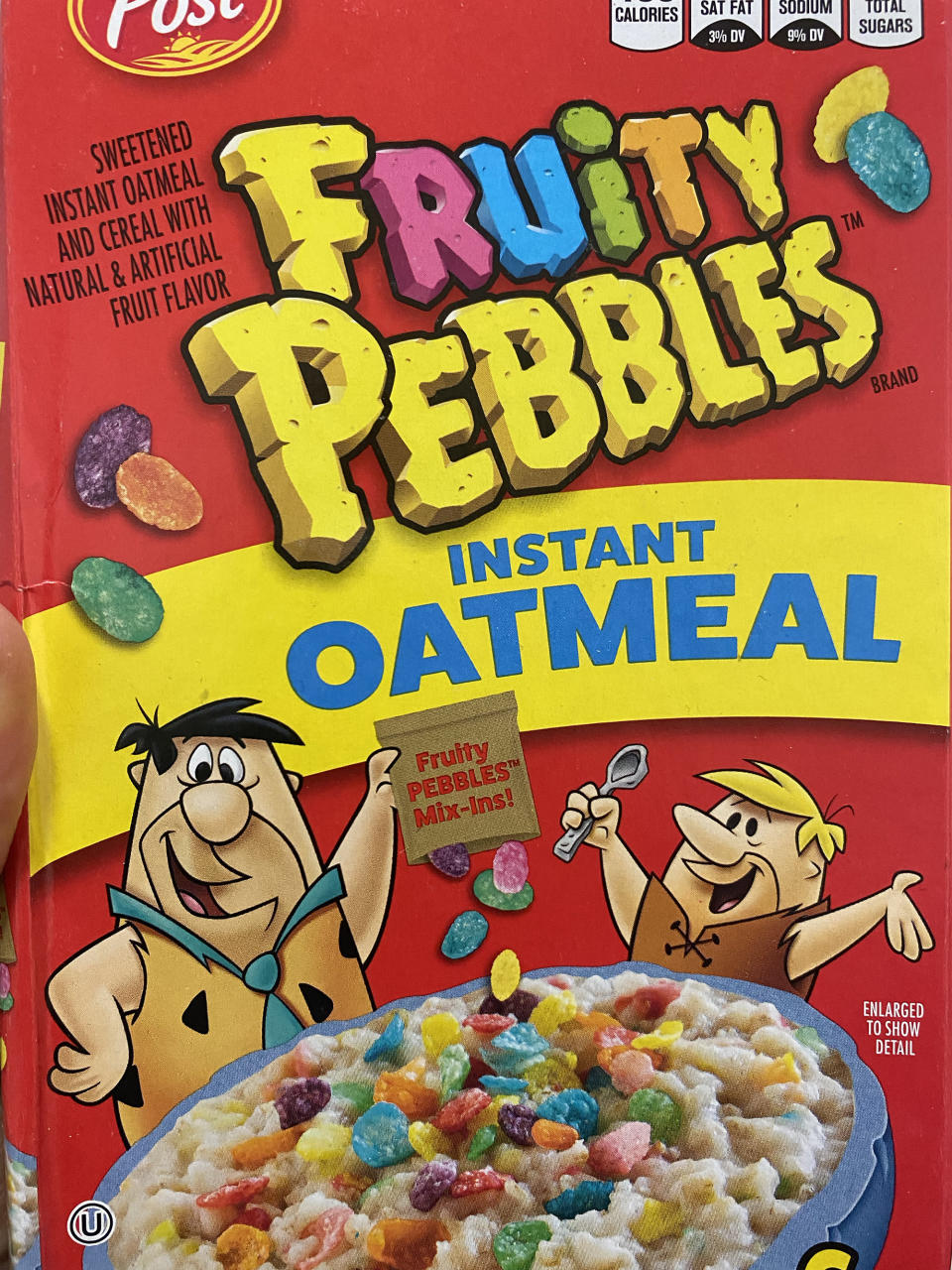 Fruity Pebbles Instant Oatmeal box
